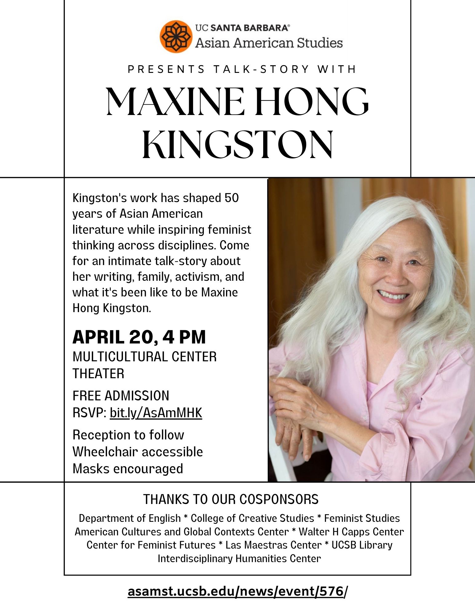  Talk-Story with Maxine Hong Kingston Event Image