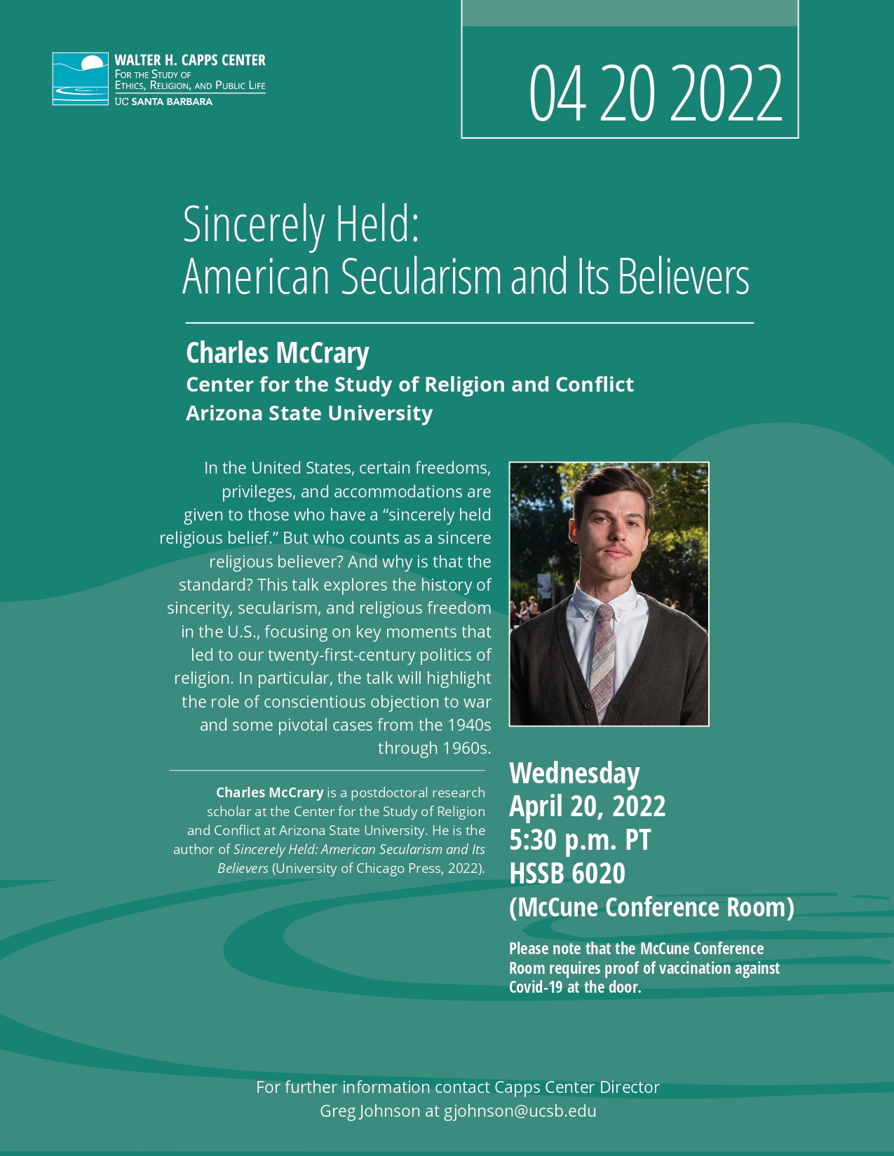 Sincerely Held: American Secularism and Its Believers, with Charles McCrary Event Image