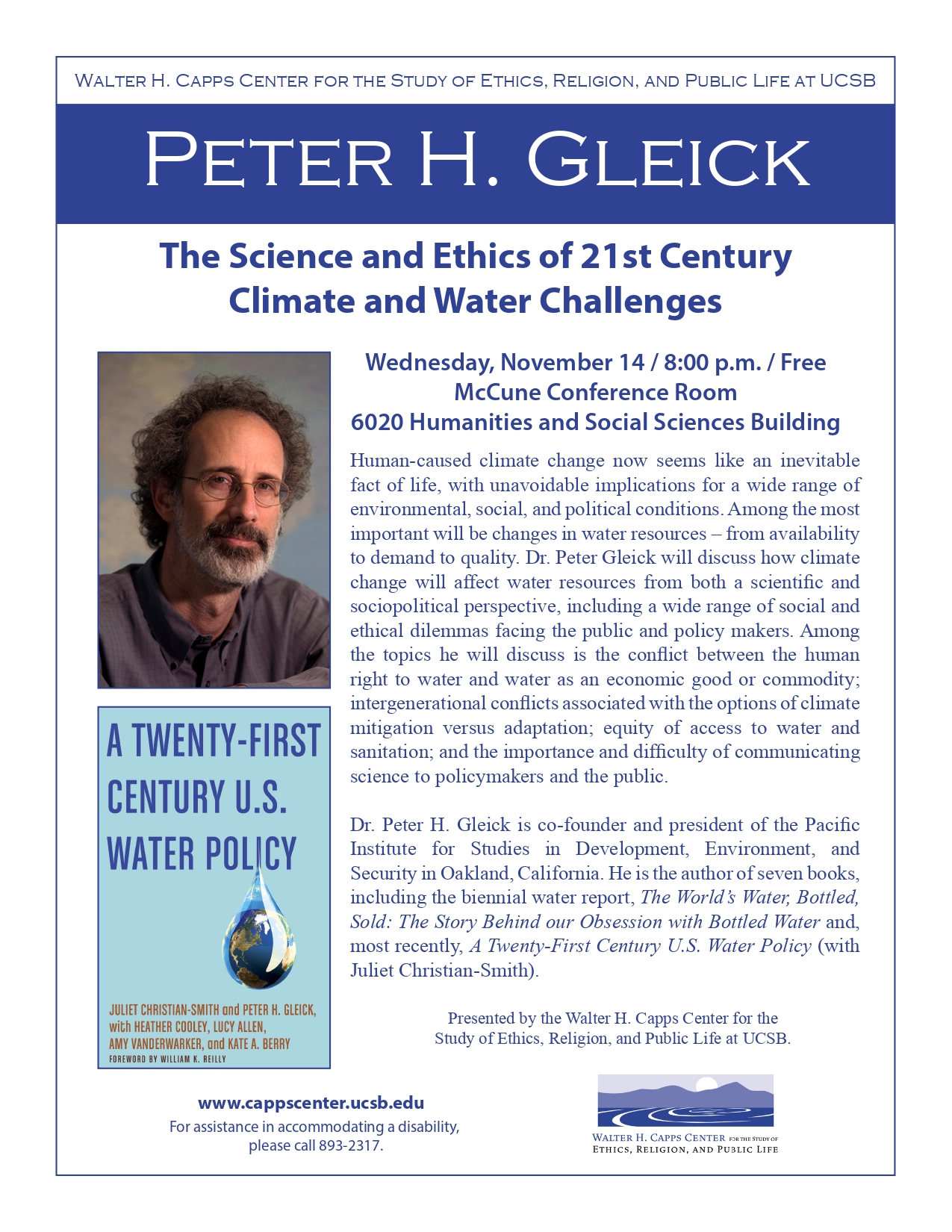 The Science and Ethics of 21st Century Climate and Water Challenges Event Image