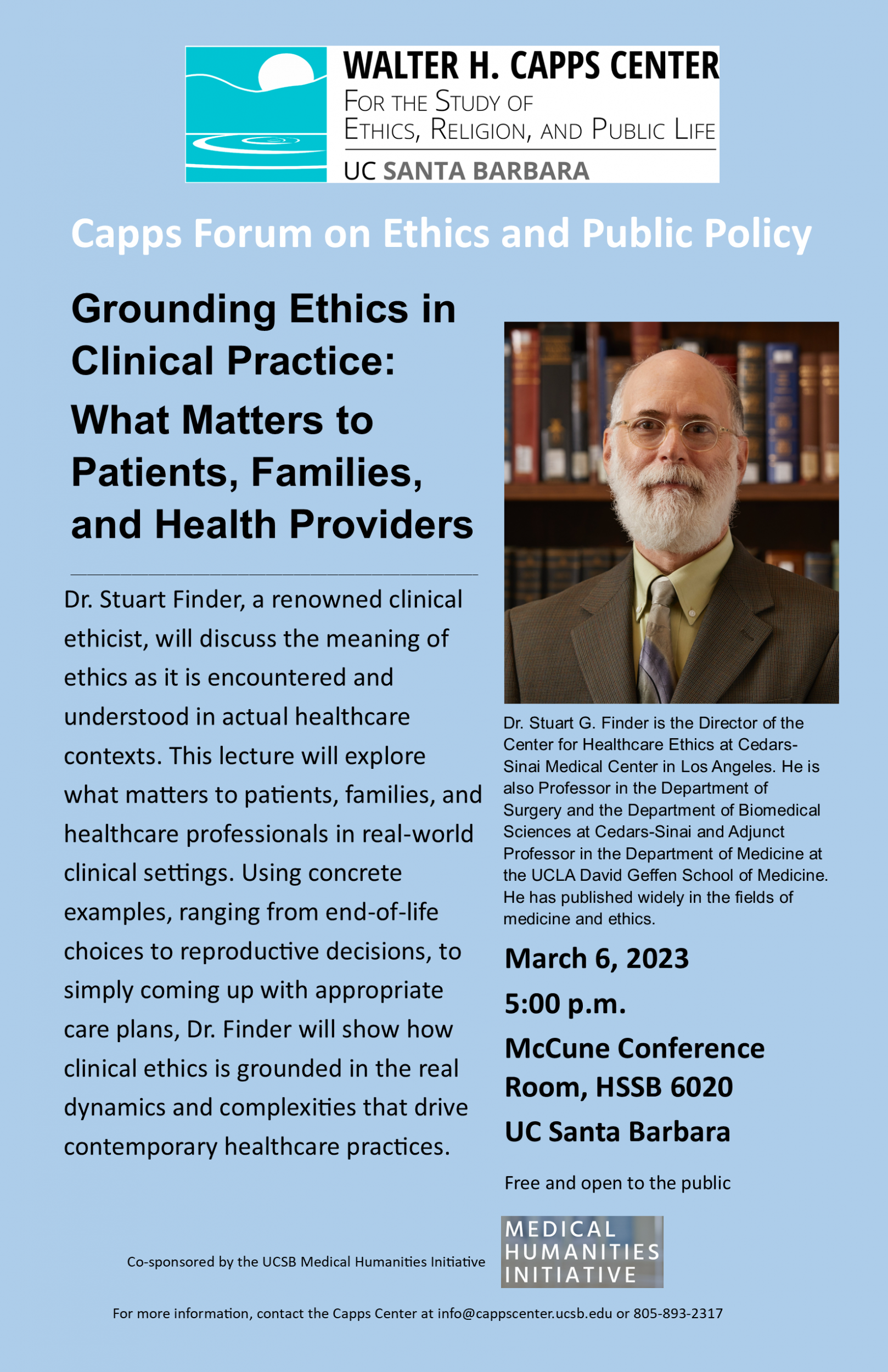 Grounding Ethics in Clinical Practice: What Matters to Patients, Families, and Health Providers, with Stuart Finder Event Image